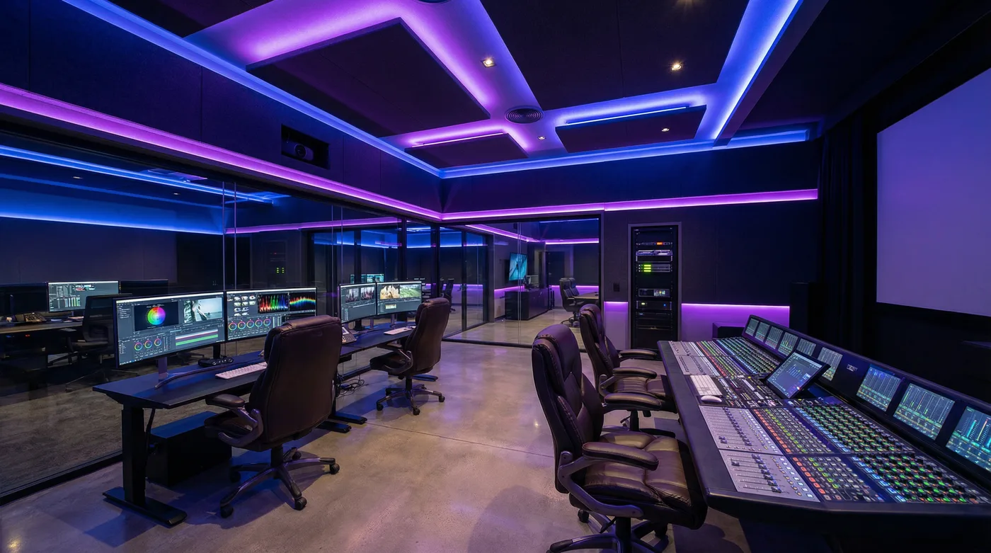 国产自拍后期制作工作室内景